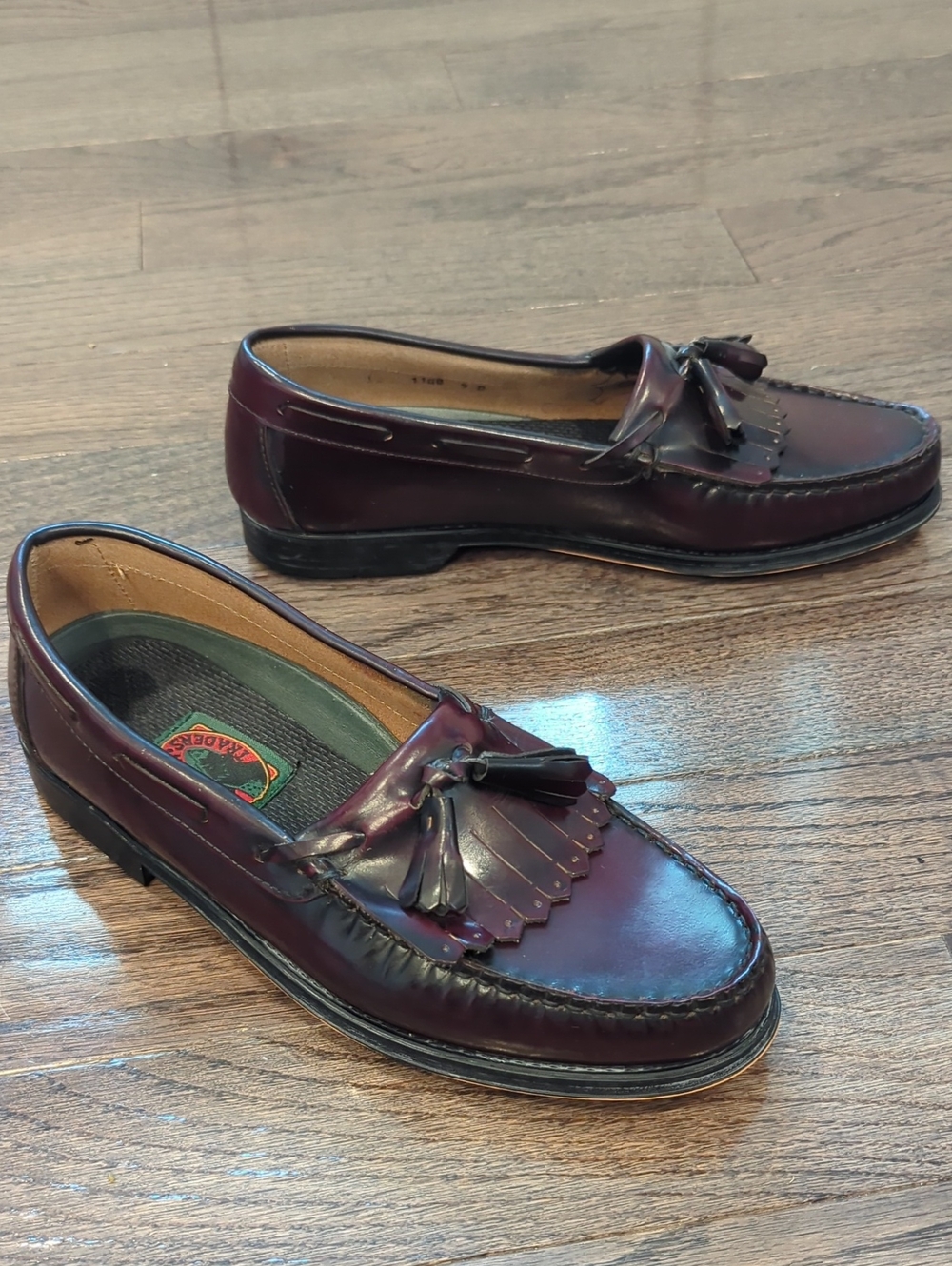Boston Proper Loafers Burgundy Mens‎ 9 Leather Tassel